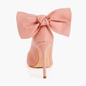 SCHUTZ Blasiana; Poppy Rose Suede Knotted Bow Heels
